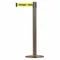 Barrier Post With Belt, Steel, Satin Stainless Steel, 38 Inch Post Height