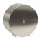 Toilet Paper Dispenser, Jumbo Core, Horizontal Single Roll, Steel, Silver