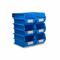 Wall Storage, Blue, Bins/Rails, 8 Pk