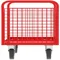 Cage Cart, 3 Sided, 1600 lbs Capacity, 24 Inch Base, Red, 52 x 24 x 37 Inch Size