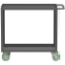 2 Shelf Utility Cart With Lip, 30 x 48 Inch Shelf, Gray, 30 x 53 x 36 Inch Size