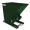 Self Dumping Hopper, Light Duty, 1.5 cu. yd., 2000 Lb., Hunter Green, Steel