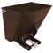 Self Dumping Hopper, Heavy Duty, 3 cu. yd., 6000 Lb., Earth Tone Brown, Steel