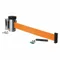 Retractable Belt Barrier, Orange, Satin Chrome, 10 ft Belt Length