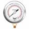 Industrial Pressure Gauge, 0 To 1000 PSI, Liquid-Filled, Reflective White, 4 Inch Dial
