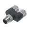 In-Line Splitter, 4 Pole Male to 3 Pole Female, 18 AWG PVC Cable, 0.50m Length