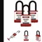 Lockout Padlock, Keyed Alike, Aluminum, Std Body Body Size, Hardened Steel, Std, Red