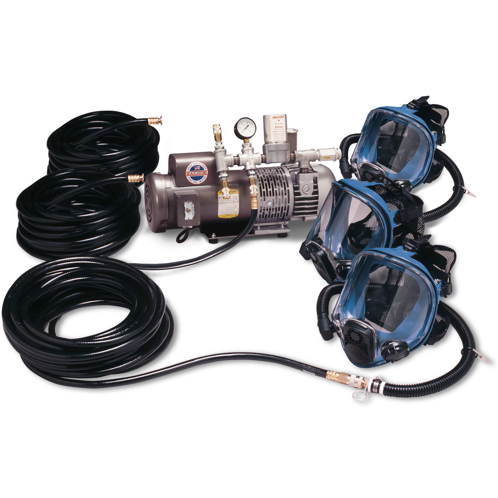 ALLEGRO 9210-03 Volgelaatsmasker met 3 werknemers lagedruksysteem, 2 tot 12 psi, 115 V | AD2ZCR 3WYJ8