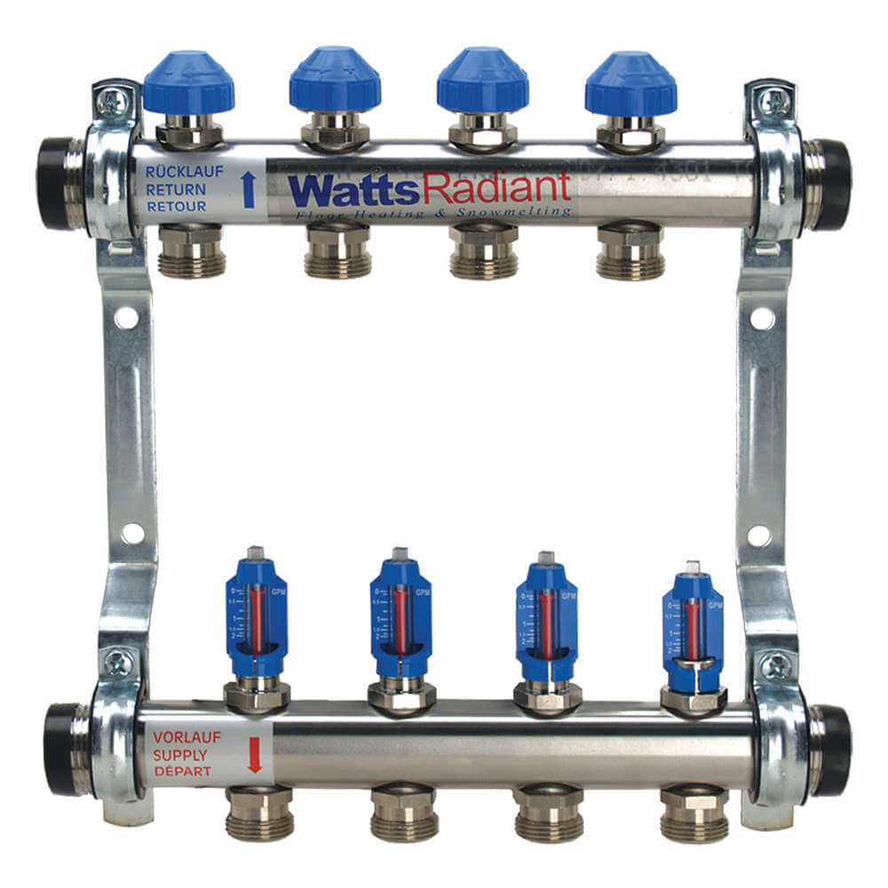 WATTS D3803004SS Flowmeter-spruitstuk Metaal Roestvrij staal Flowmeter-spruitstuk, 4 takken | AA2AJW 10A285