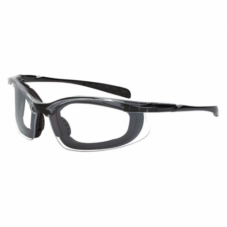 Veiligheidsbril, rond frame, half frame, zwart, zwart, maat M, unisex