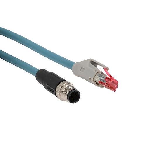 Datalogic-kabel, Ethernet, 4-pins D-gecodeerd M12 naar Rj45, PVC, 9.8 m kabellengte