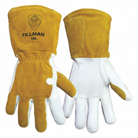 Handschoenen, Keystone-duim, handschoenmanchet, premium, bruin rundleer, Tillman 49, XL handschoenmaat