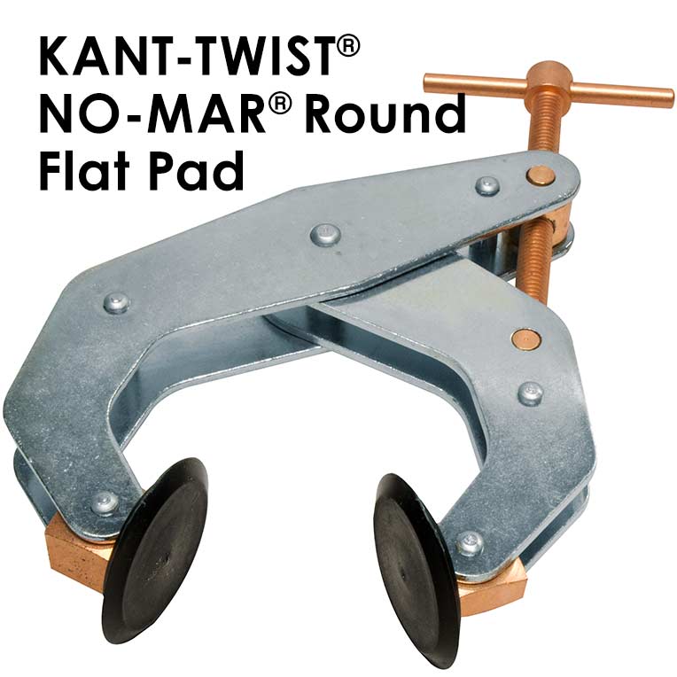 Cantilever Clamp, 1 Inch Jaw Opening, Round Flat Pad Jaws