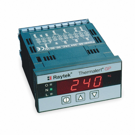 Digitale paneelmeter, temperatuur of proces, past op 1/8 Din, Nema 12, bereik -9999 tot 9999, 4 cijfers