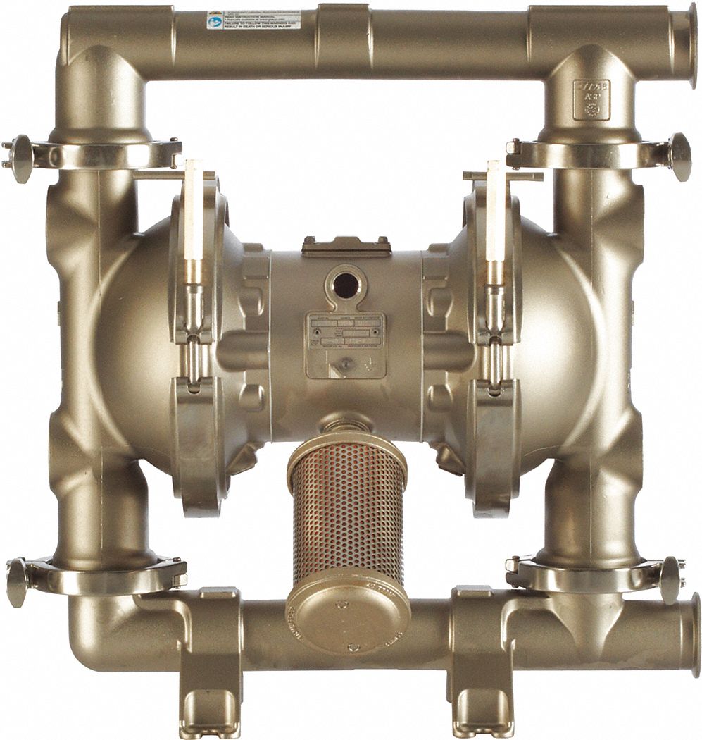 Double Diaphragm Pump, 41 Gpm Max., Santoprene, Single Manifold Connection, 1 1/2 Inch Size