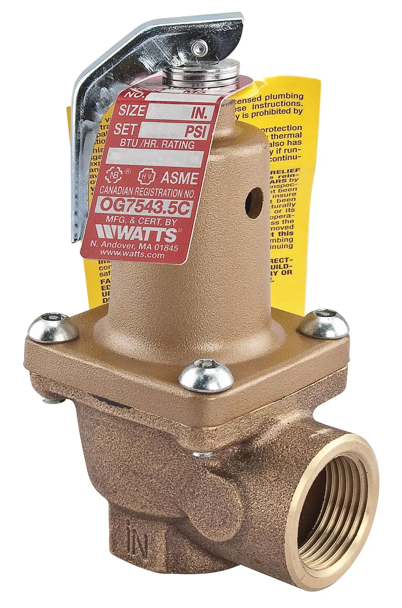 WATTS Temperature and Pressure Relief Valves